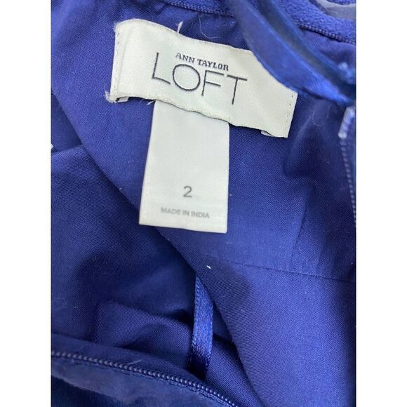 Ann Taylor Loft Cottagecore Beaded Halter Dress 100% Cotton Blue White 2 - Picture 7 of 9